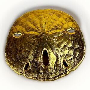 Vintage Goldtone Sand Dollar Pin Brooch - Ocean Nautical 1.75"W x 1.5”T- 4.6g